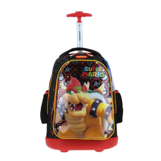 Mochila con ruedas grande negro mario bros rewo