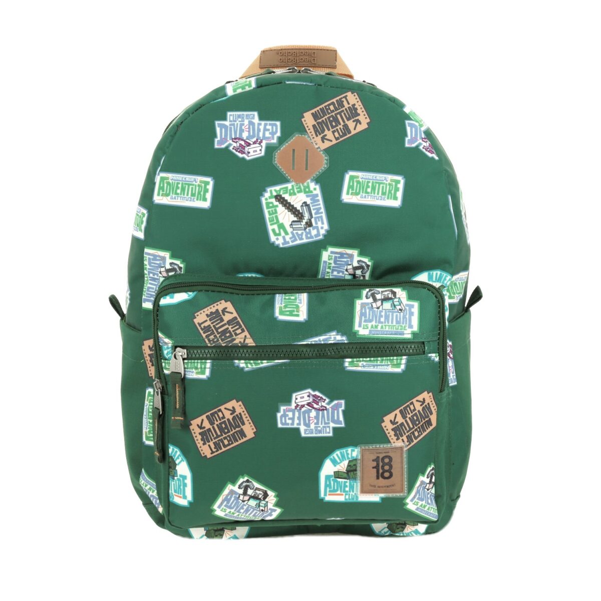 Mochila grande verde minecraft bonch