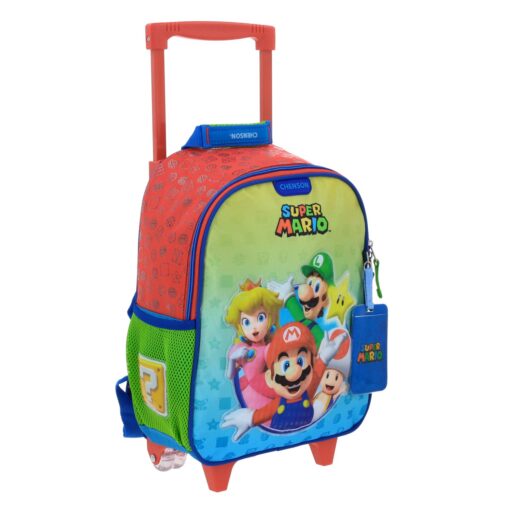 Mochila Con Ruedas Chica Rojo Mario Bros Yoin - Image 5