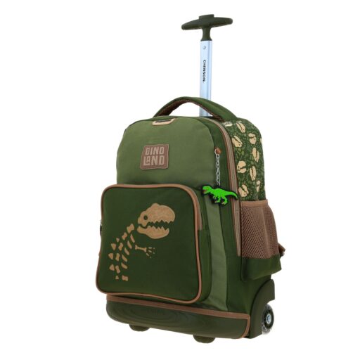Alternative view of Mochila Con Ruedas Chenson Verde Militar Diseño Dinosaurio SAGAZ