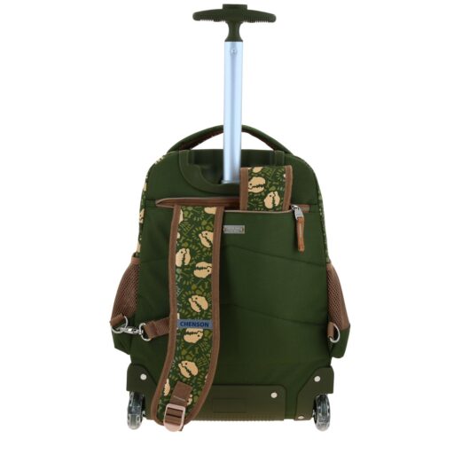 Mochila Con Ruedas Chenson Verde Militar Diseño Dinosaurio SAGAZ - Image 4