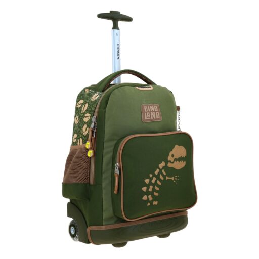 Mochila Con Ruedas Chenson Verde Militar Diseño Dinosaurio SAGAZ - Image 6