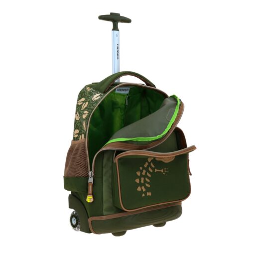 Mochila Con Ruedas Chenson Verde Militar Diseño Dinosaurio SAGAZ - Image 7