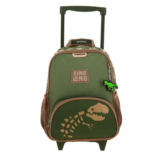 Mochila Kinder Con Ruedas Chenson Verde Dinosaurio SAGAZ