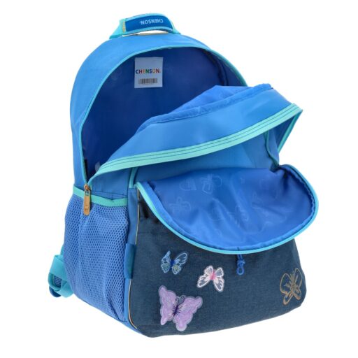 Mochila Grande Chenson Azul Parches de Mariposas Descendientes CHAMA - Image 7
