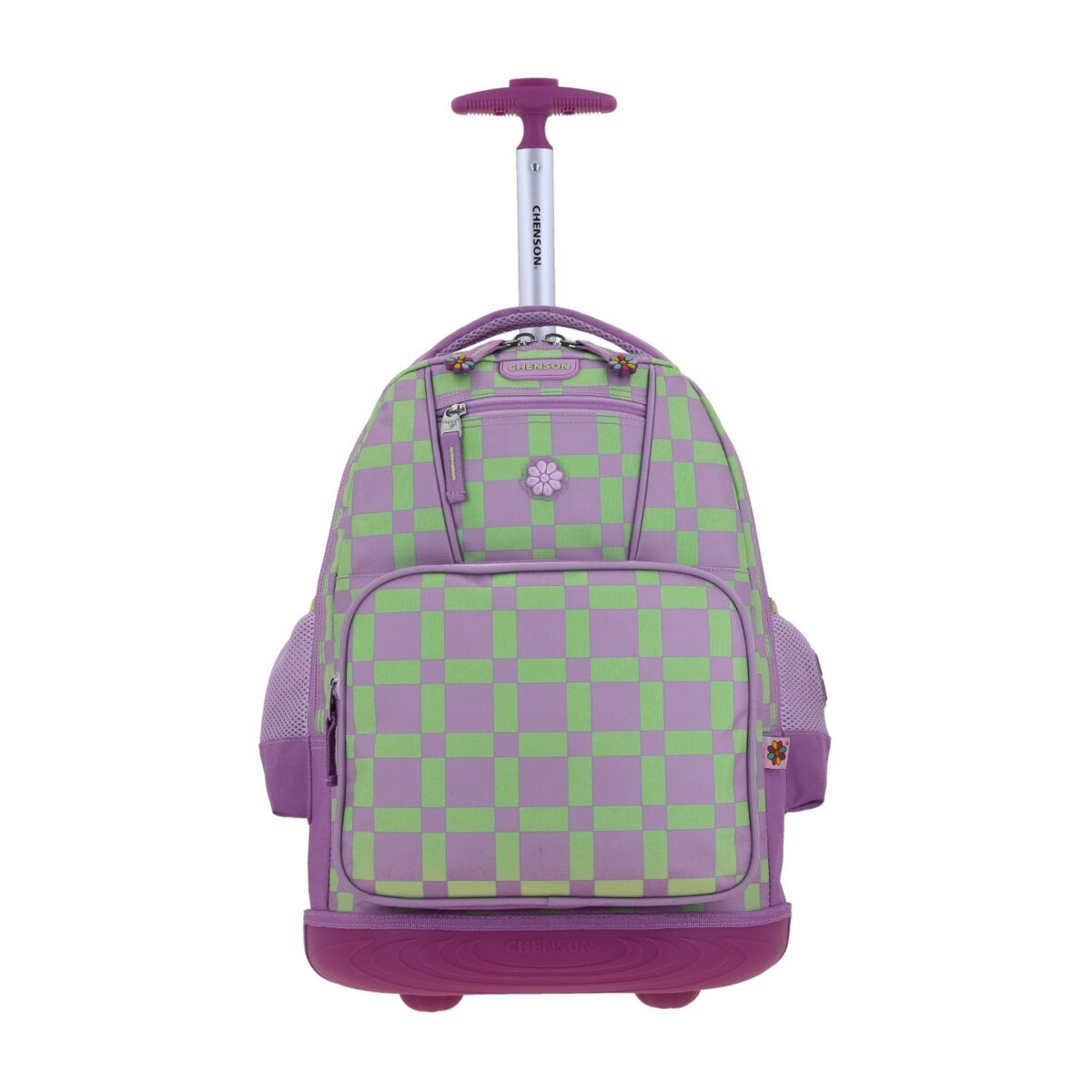 Mochila Con Ruedas Chenson Morado Dise?o Floral Happy Girl Tare