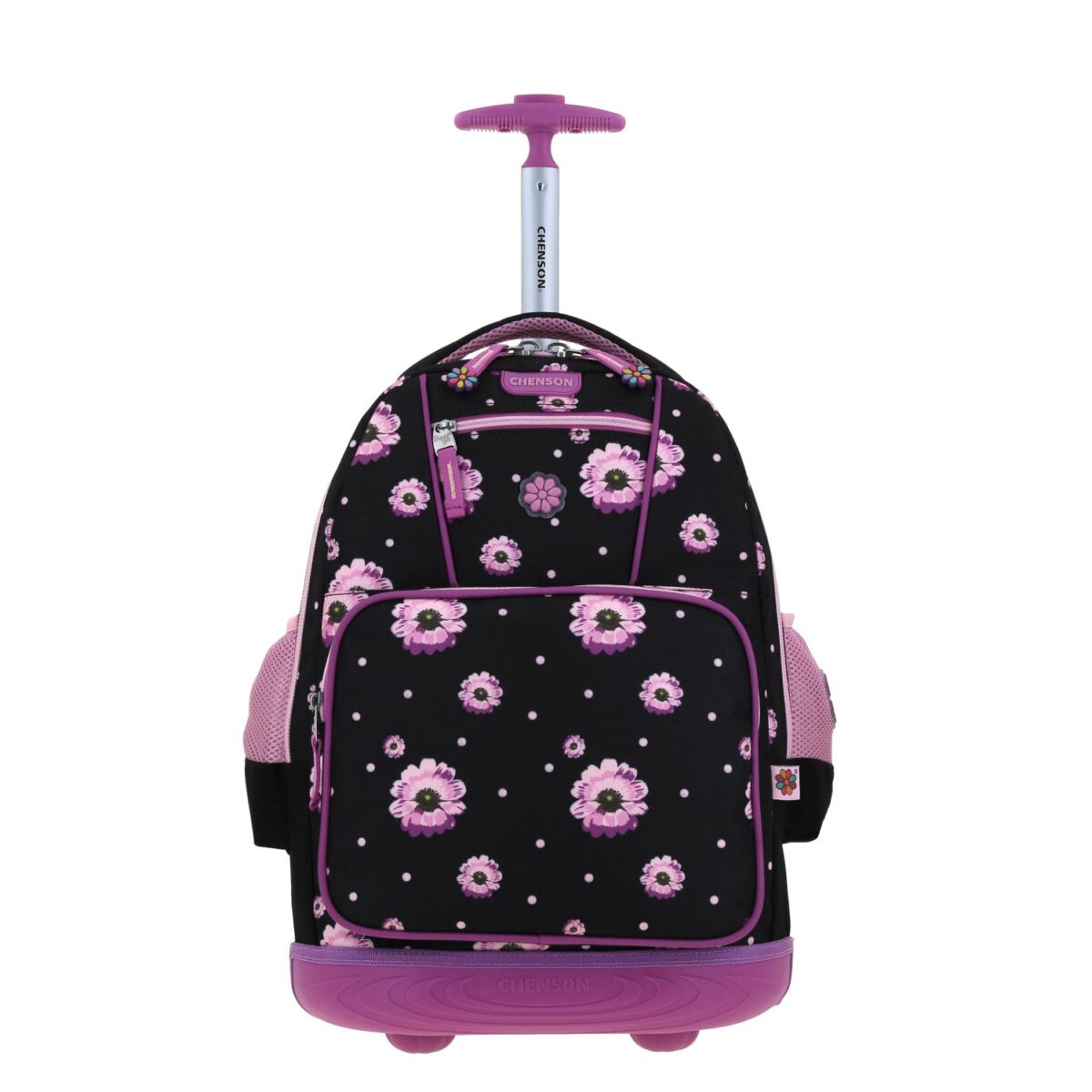 Mochila Con Ruedas Chenson Color Negro Happy Girl Suji