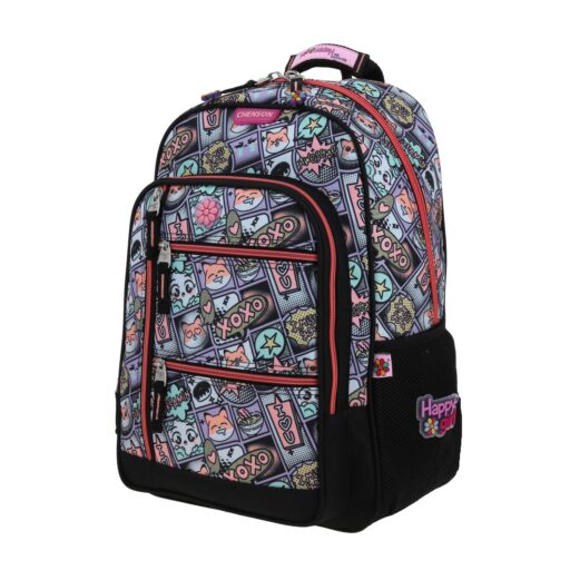 Alternative view of Mochila Grande Chenson Negra Multicolor Happy Girl Mixco