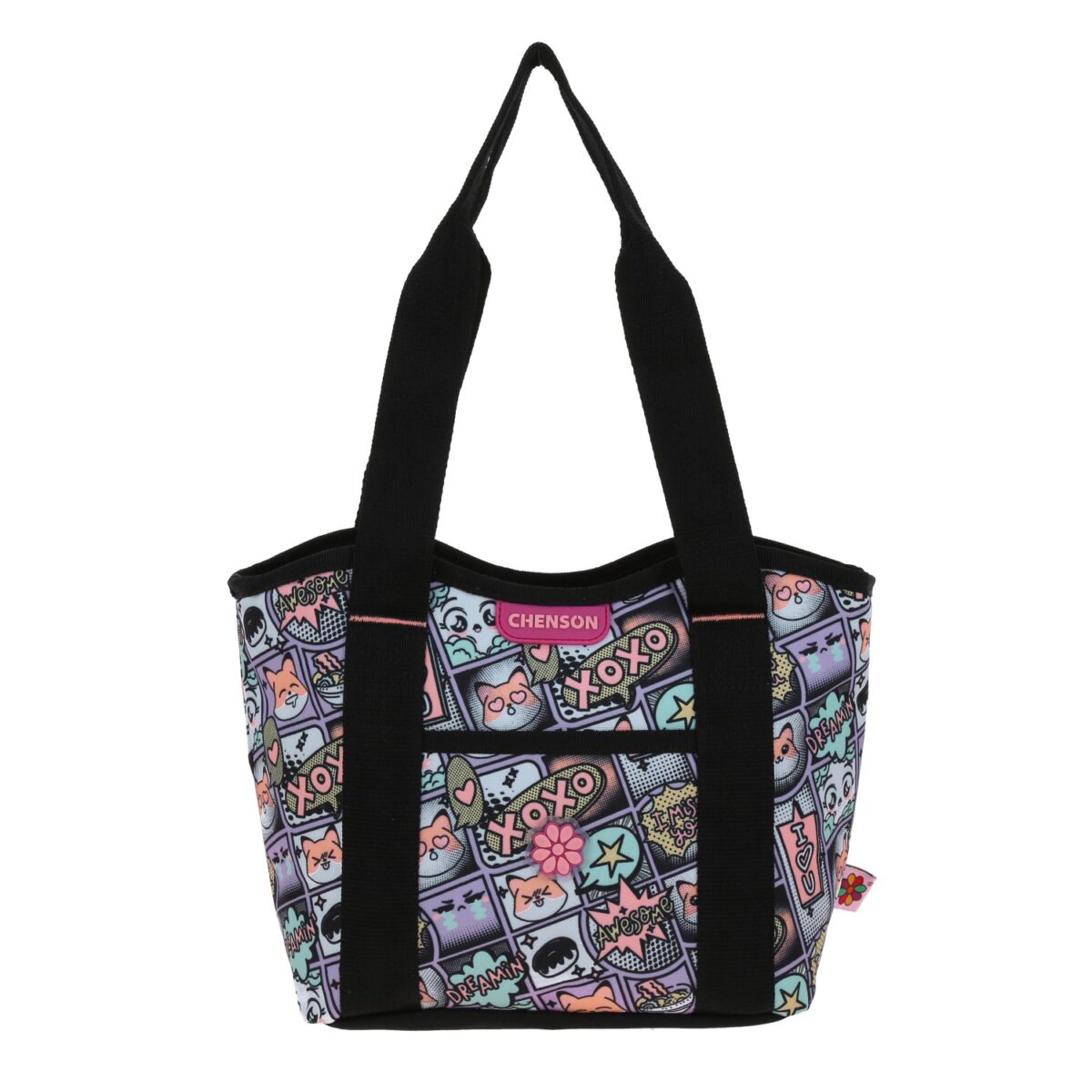 Lonchera Chenson Negra Multicolor Happy Girl Mixco