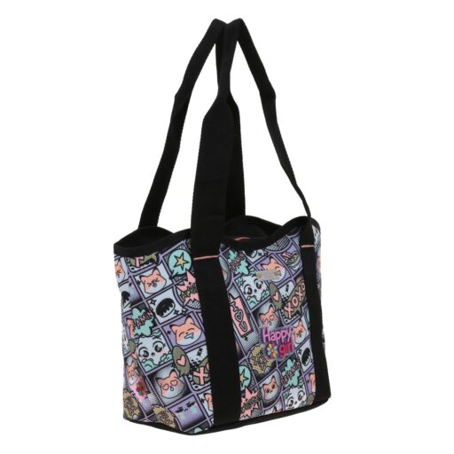 Lonchera Chenson Negra Multicolor Happy Girl Mixco - Image 3