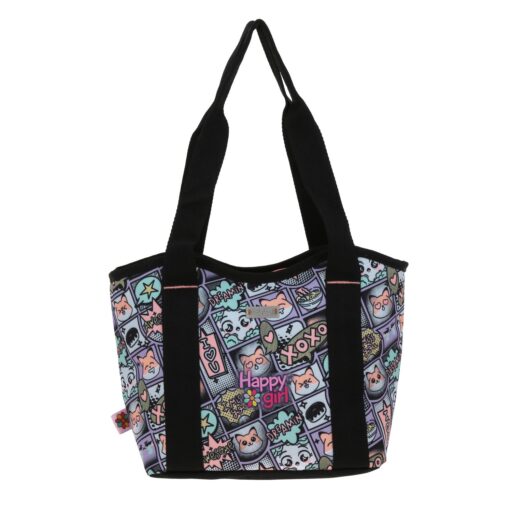 Lonchera Chenson Negra Multicolor Happy Girl Mixco - Image 4