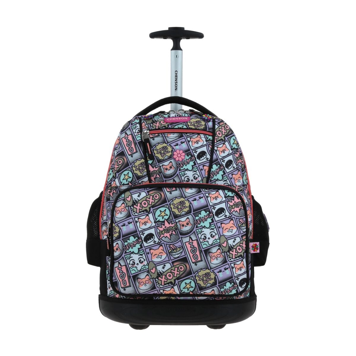 Mochila Con Ruedas Chenson Negra Multicolor Happy Girl Mixco