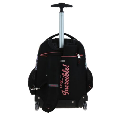 Mochila Con Ruedas Chenson Negra Multicolor Happy Girl Mixco - Image 4
