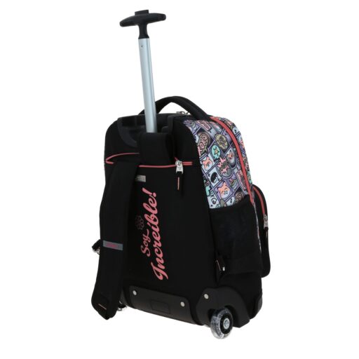 Mochila Con Ruedas Chenson Negra Multicolor Happy Girl Mixco - Image 5