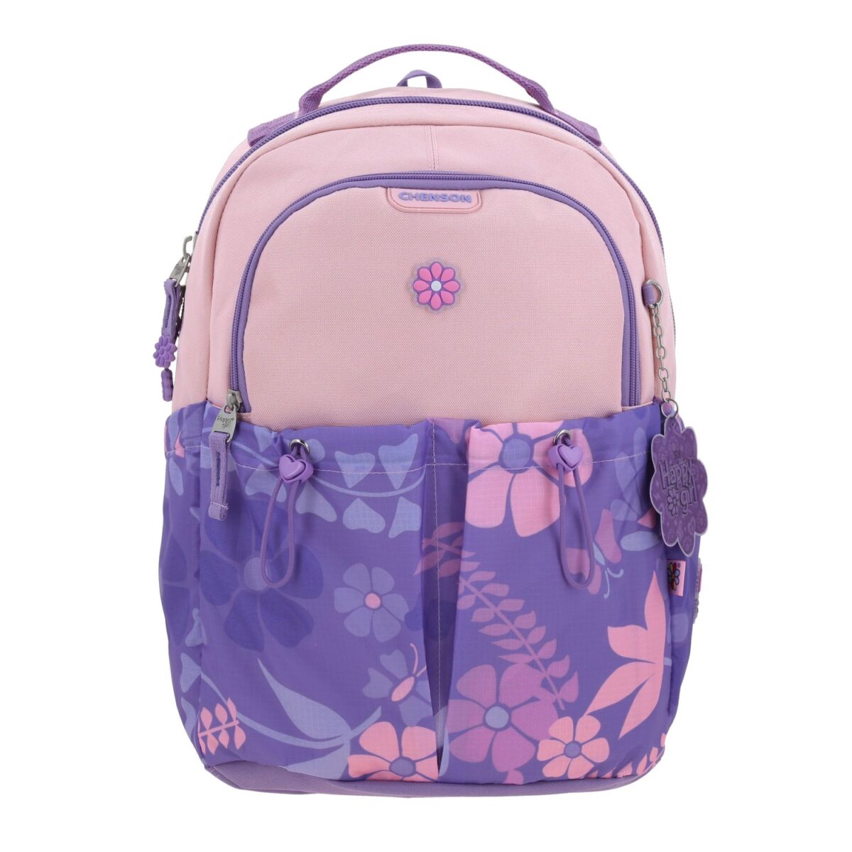 Mochila Grande Chenson Morada Con Flores Happy Girl Bagster