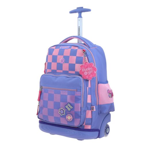Alternative view of Mochila Con Ruedas Chenson Morada Cuadros Happy Girl Chester