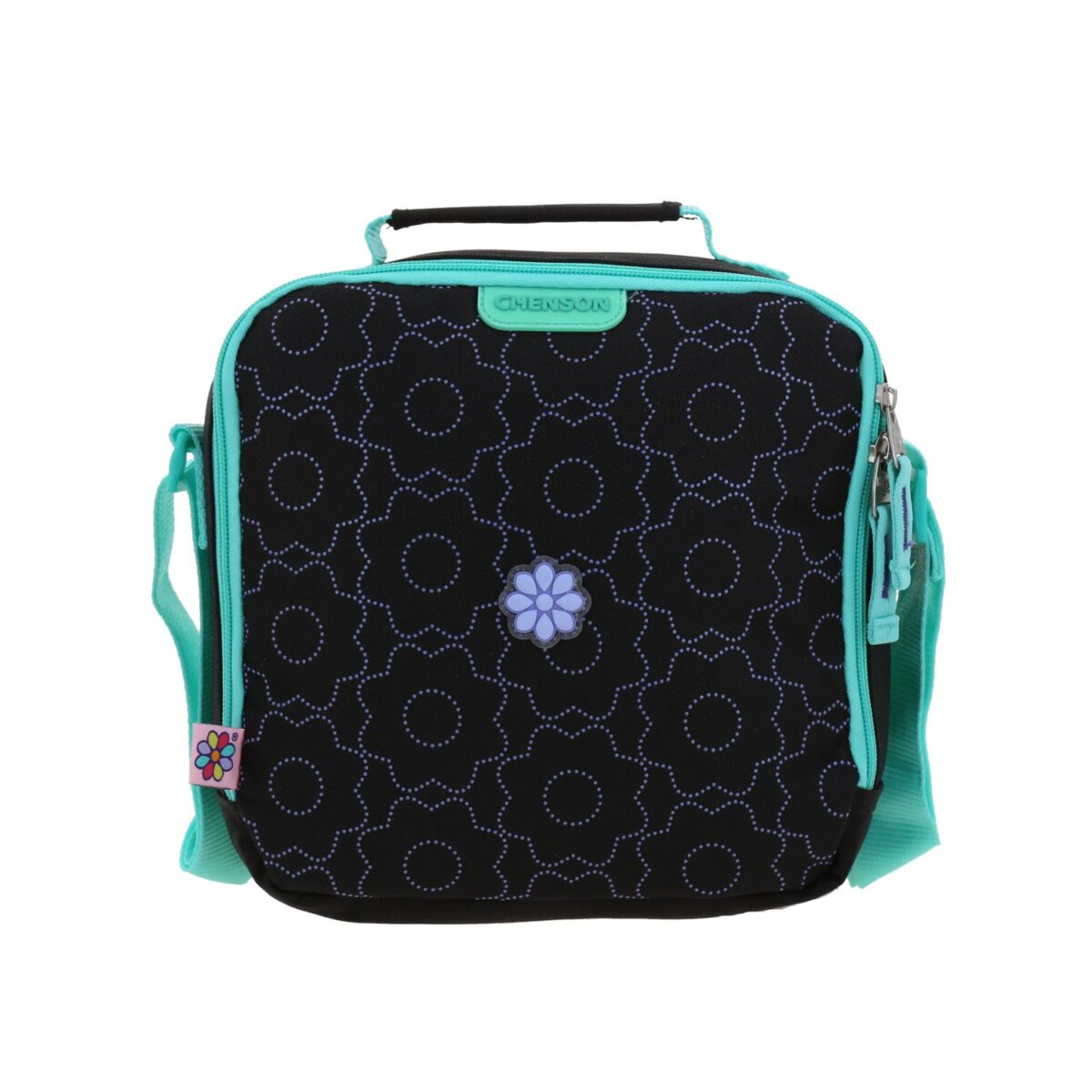 Lonchera Chenson Negra Con Flores Happy Girl Cienta