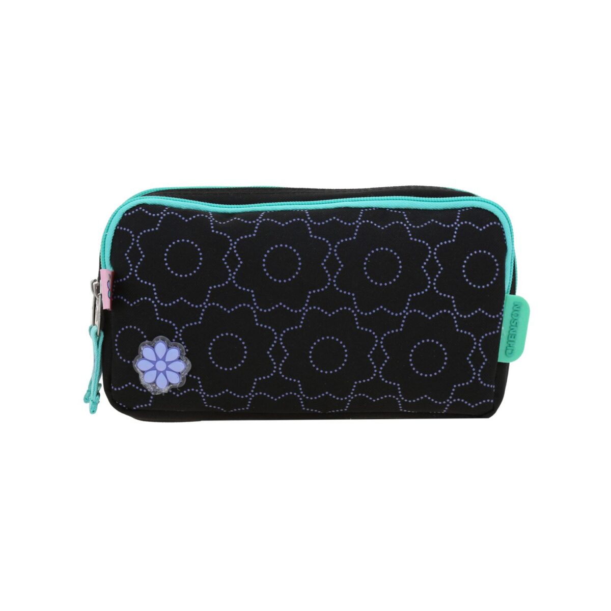 Lapicera Chenson Negra Con Flores Happy Girl Cienta