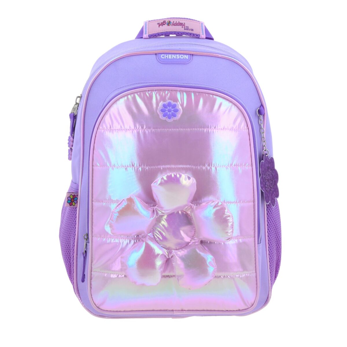 Mochila Grande Chenson Lila Brillante Dise?o con Flor Happy Girl Flof