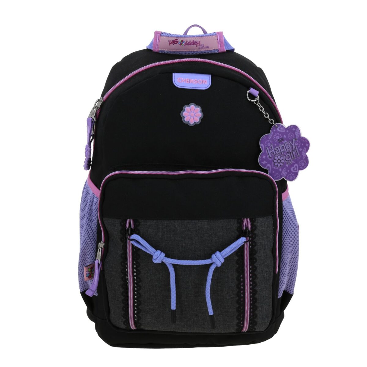 Mochila Grande Chenson Color Negro Happy Girl Tarlait