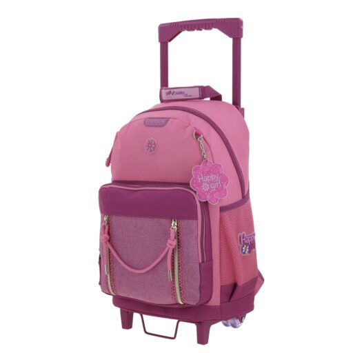 Alternative view of Mochila Chenson Rosa con Ruedas Happy Girl Tarlait