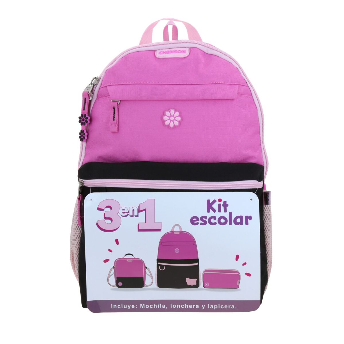 Kit Escolar Chenson Rosa Happy Girl Negro Keti