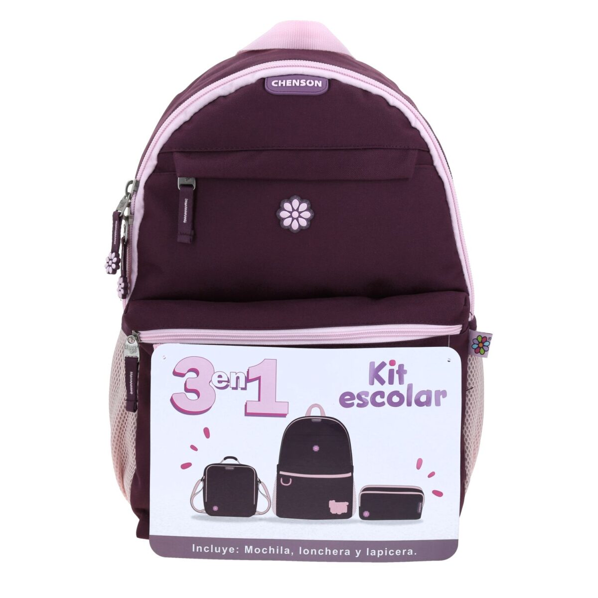 Kit Escolar Chenson Rosa Happy Girl Magenta Keti