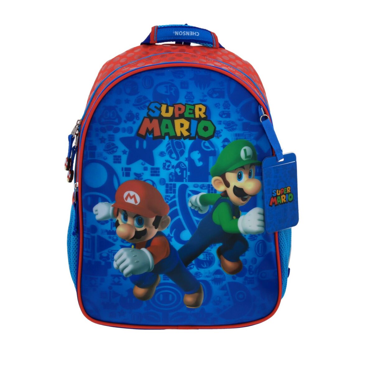 Mochila Grande Chenson Azul Mario y Luigi Mario Bros Esqueip