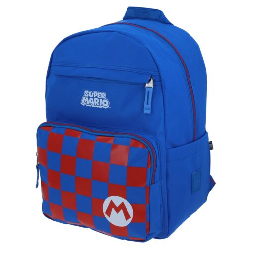 Alternative view of Mochila Grande Chenson Azul a Cuadros Mario Bros FLACSTER