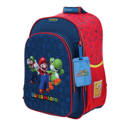 Alternative view of Mochila Grande Chenson Azul Marino con Rojo Mario Bros GRONSHI