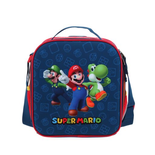 Lonchera Chenson Azul Marino con Rojo Mario Bros GRONSHI