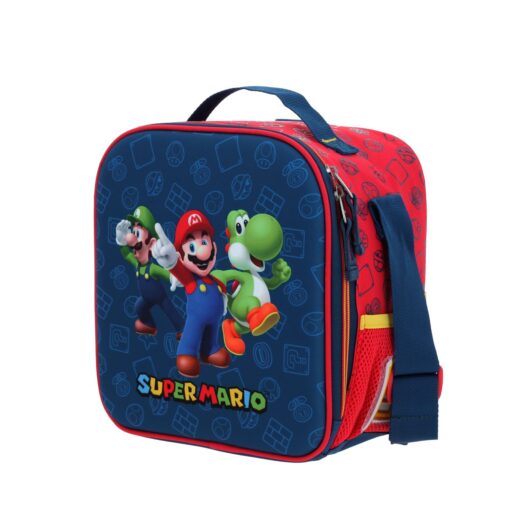 Alternative view of Lonchera Chenson Azul Marino con Rojo Mario Bros GRONSHI