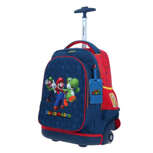 Alternative view of Mochila Con Ruedas Chenson Azul Marino con Rojo Mario Bros GRONSHI