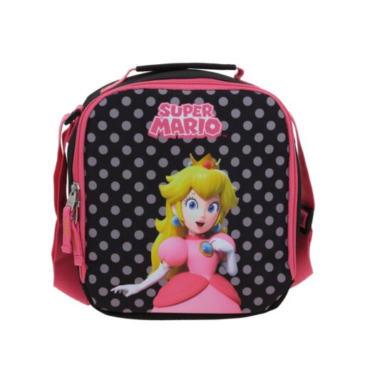 Lonchera Chenson Negra Princesa Peach Estampado de Lunares LOLY