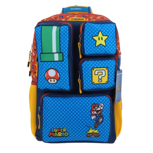 Mochila Grande Chenson Azul Mario Bros Onder