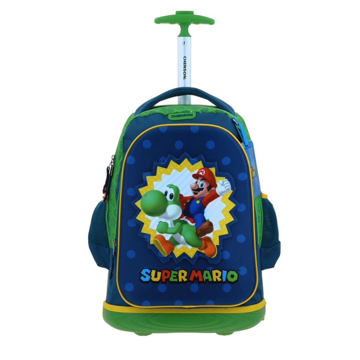 Mochila Con Ruedas Chenson Color Verde Mario Bros