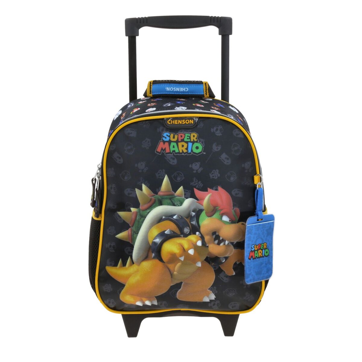Mochila Kinder Con Ruedas Chenson Negro Mario Bros Bowser