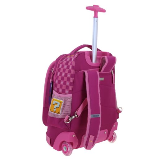 Mochila Con Ruedas Rosa Chenson Princesa Peach Mario Bros BARB - Image 3