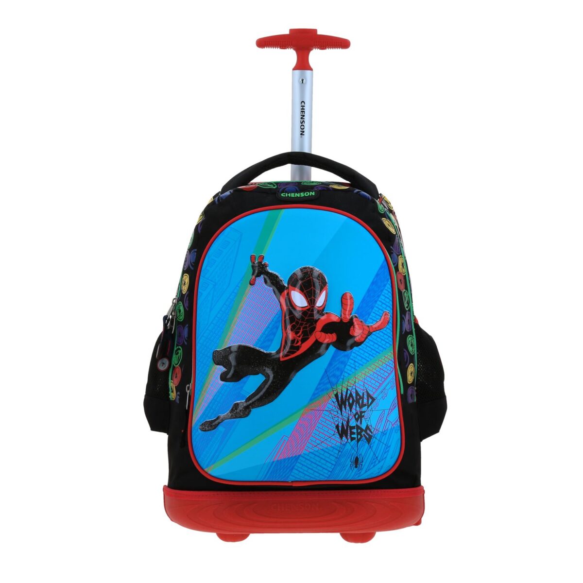 Mochila Con Ruedas Chenson Miles Morales Azul y Negro Feiquer