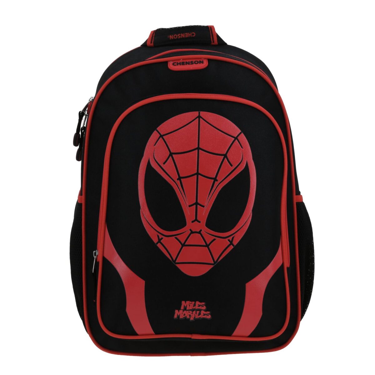 Mochila Grande Chenson Negro Con Rojo Relieve Miles Morales