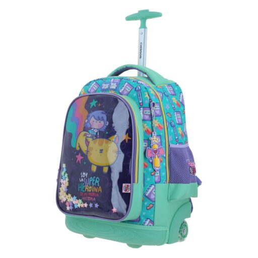 Alternative view of Mochila Con Ruedas Chenson Turquesa Happy Girl Vania Bachur