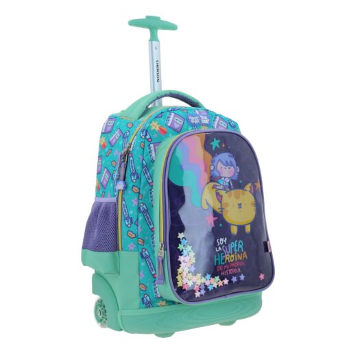 Mochila Con Ruedas Chenson Turquesa Happy Girl Vania Bachur - Image 6